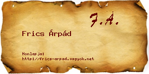 Frics Árpád névjegykártya