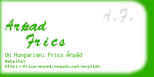 arpad frics business card